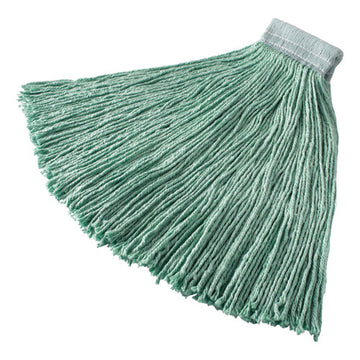 Rubbermaid® Commercial Non-launderable Cotton-synthetic Cut-end Wet Mop Heads, 24 Oz, Green, 5" White Headband freeshipping - TVN Wholesale